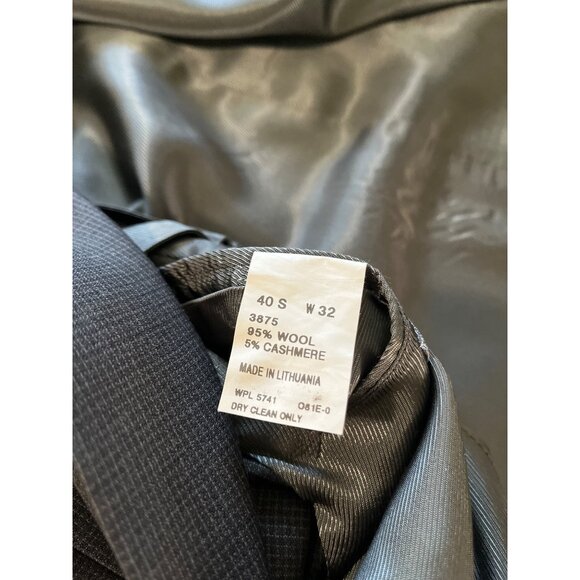 Oscar De La Renta wool cashmere Gray plaid two button dress coat size 40S - Picture 5 of 5